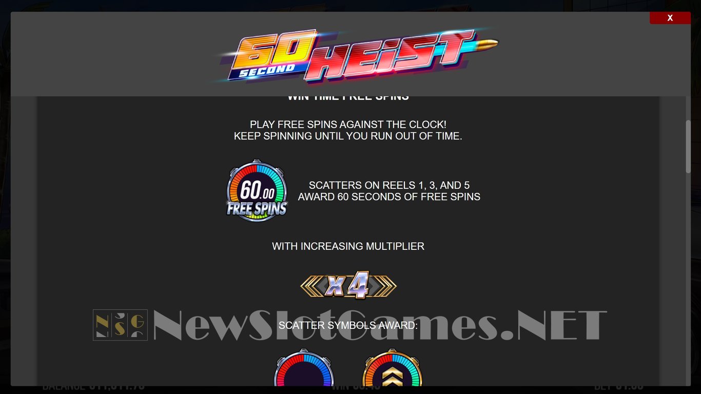 60 Second Heist Slot Slot Image in Demo - pic. 5