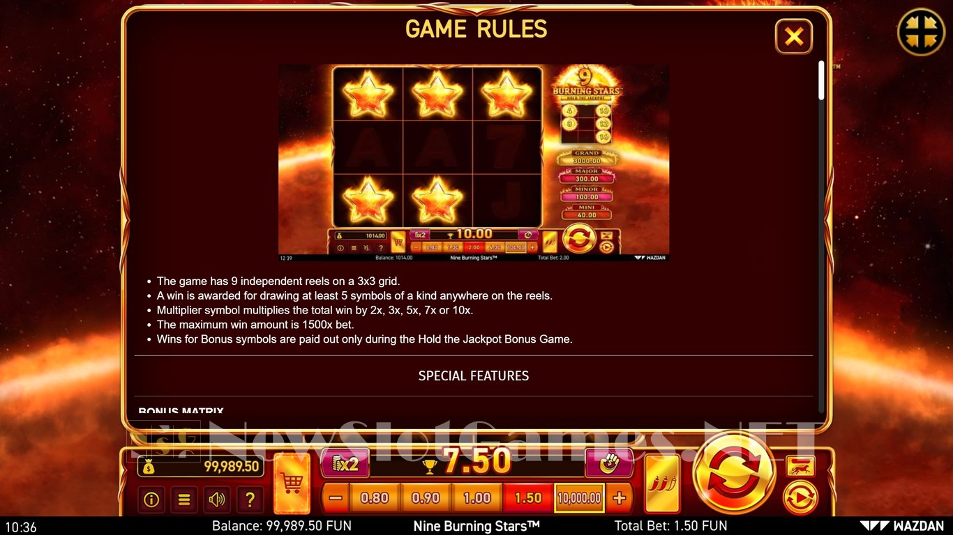 9 Burning Stars™ Slot Slot Image in Demo - pic. 3