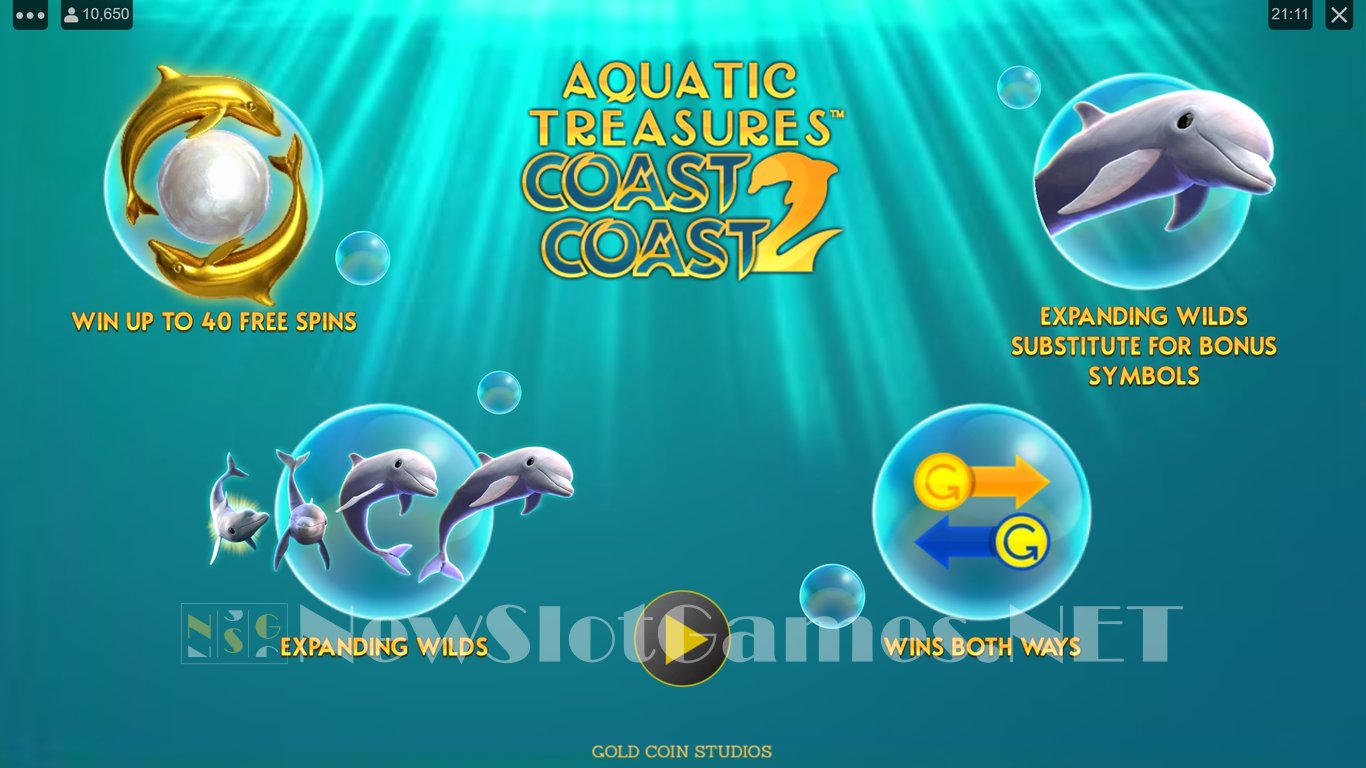 Aquatic Treasures: Coast 2 Coast Slot Demo Image