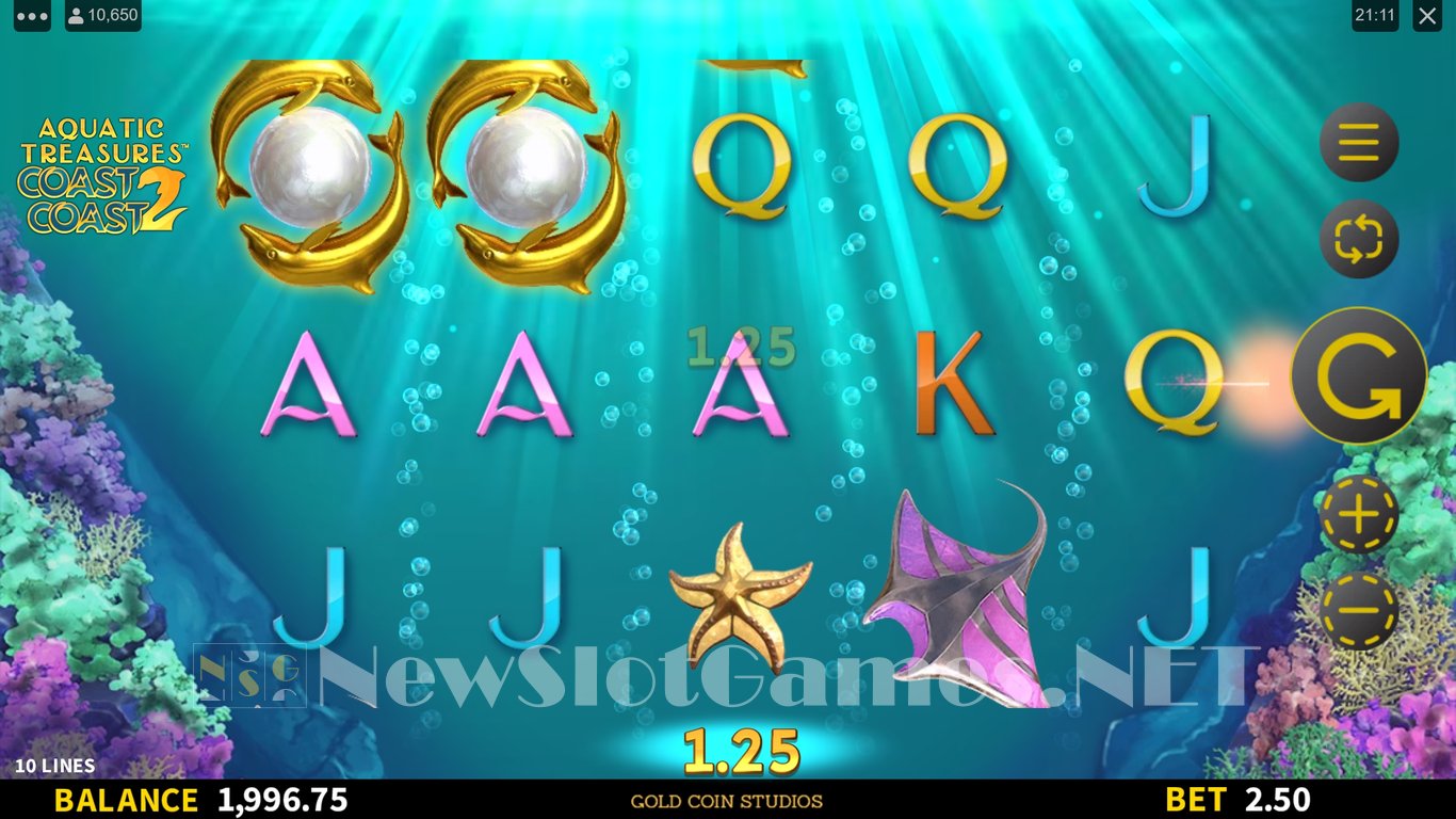 Aquatic Treasures: Coast 2 Coast Slot Slot Image in Demo - pic. 3