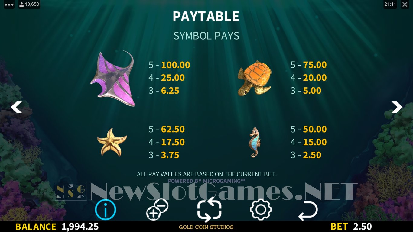 Aquatic Treasures: Coast 2 Coast Slot Slot Image in Demo - pic. 5