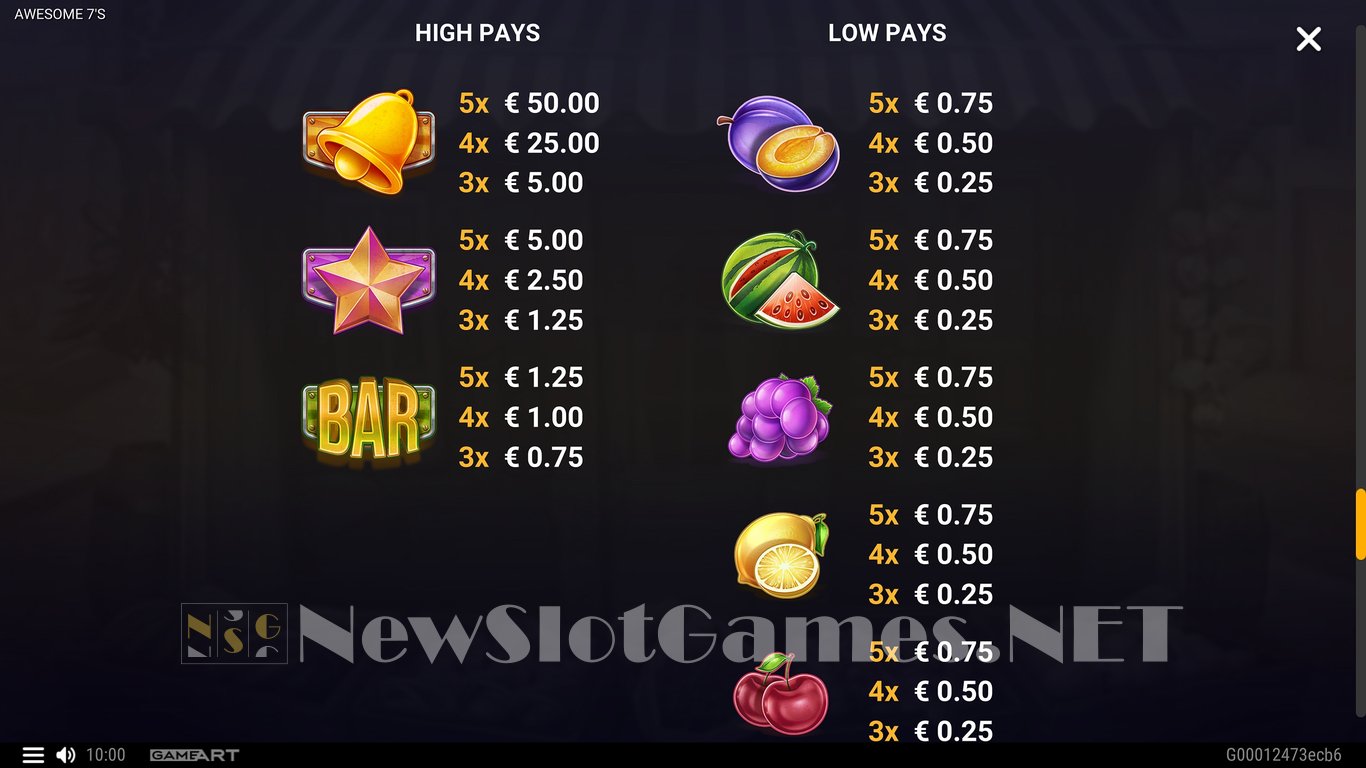 Awesome 7s Slot Slot Image in Demo - pic. 6