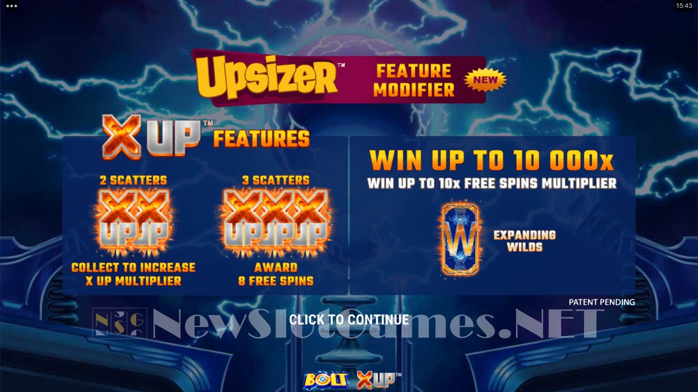 Bolt X UP Slot Demo Image