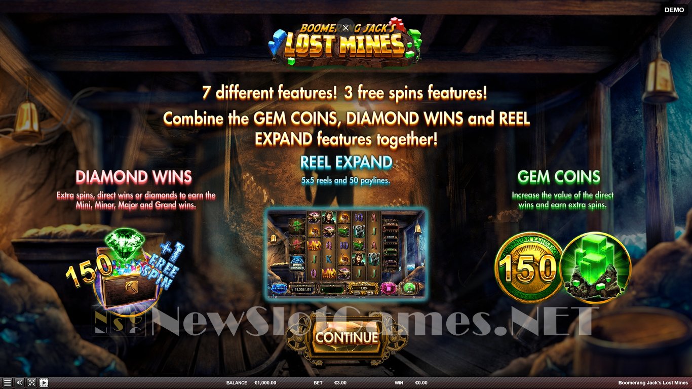 Boomerang Jacks Lost Mines Slot Demo Image