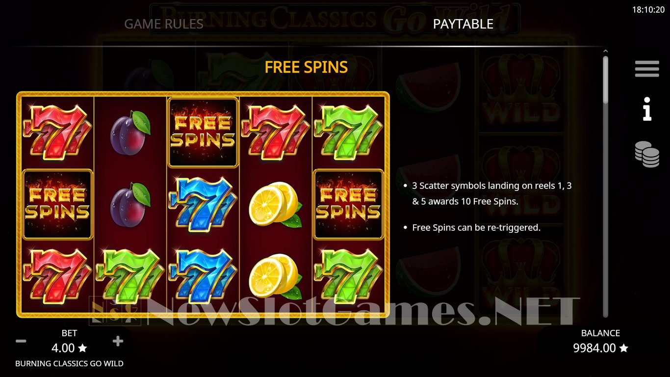 Burning Classics Go Wild Slot Slot Image in Demo - pic. 4