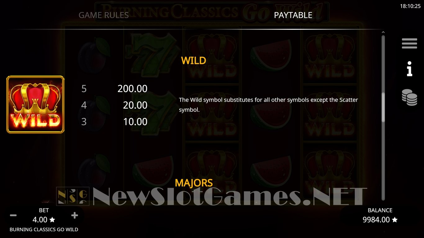 Burning Classics Go Wild Slot Slot Image in Demo - pic. 6