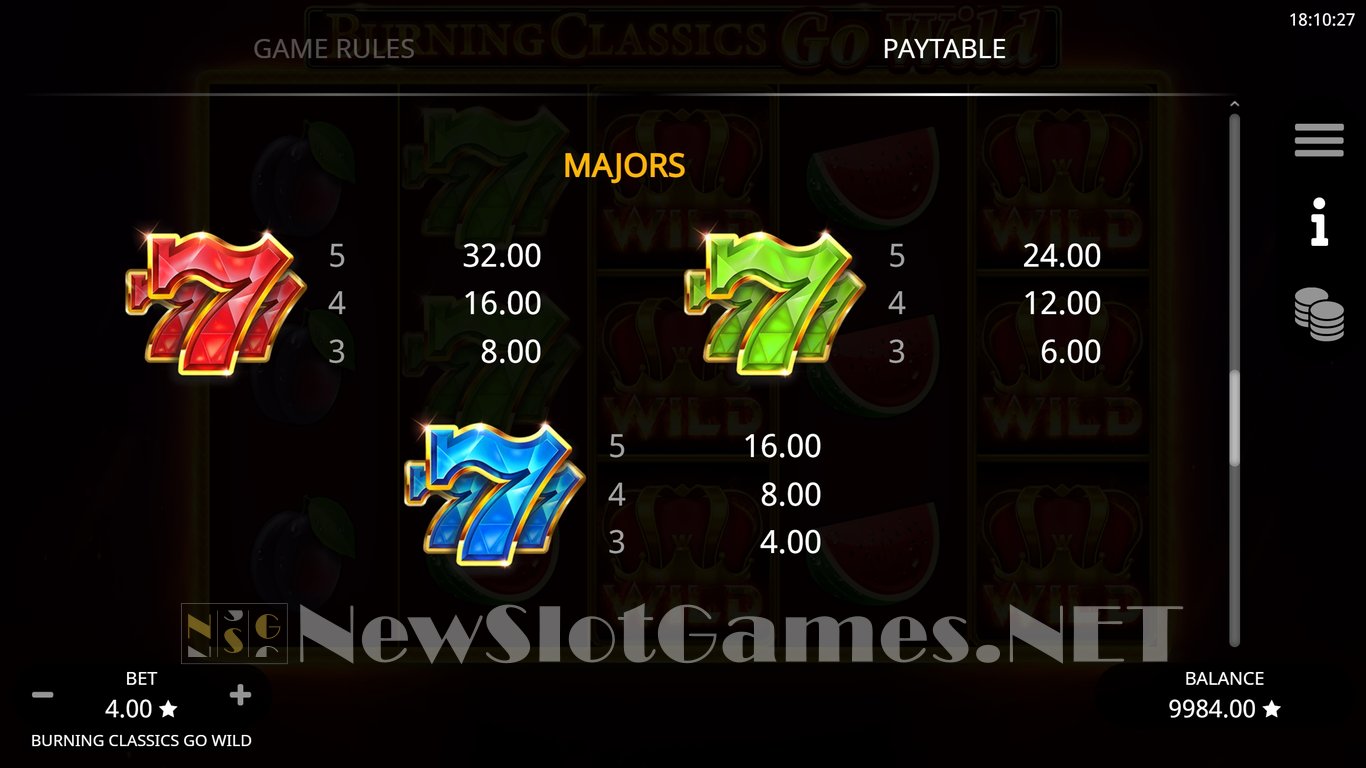Burning Classics Go Wild Slot Slot Image in Demo - pic. 7