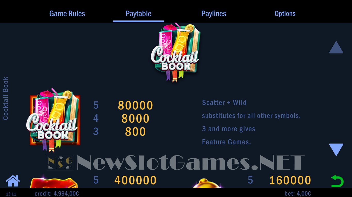 Cocktail Book Slot Slot Image in Demo - pic. 4