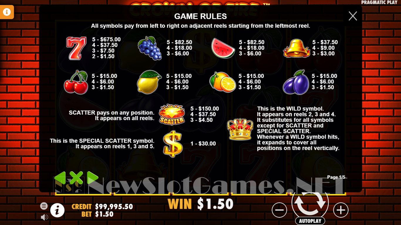 Crown of Fire Slot Slot Image in Demo - pic. 3