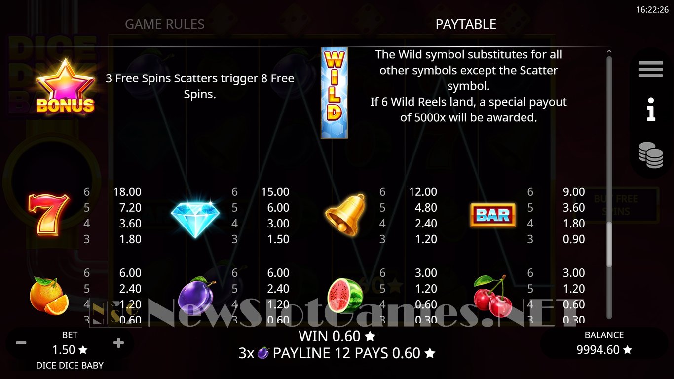 Dice Dice Baby Slot Slot Image in Demo - pic. 5