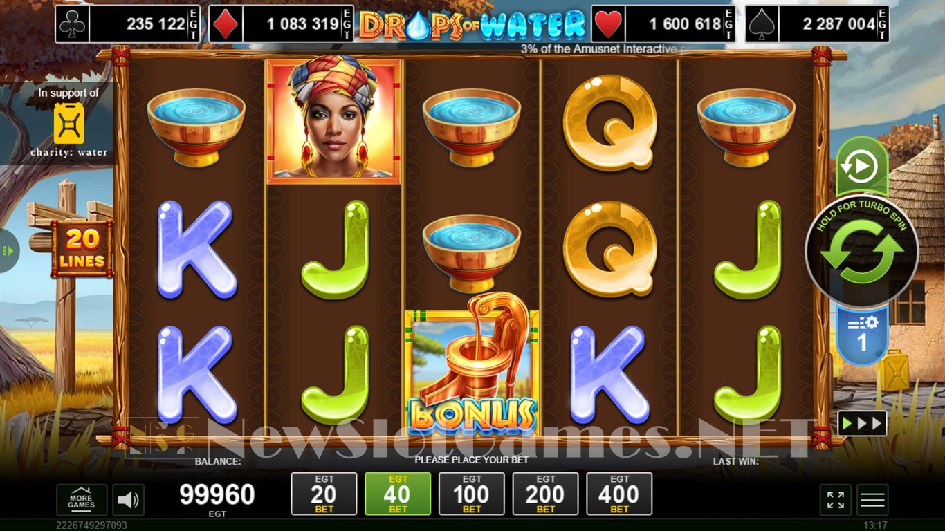 Drops of Water Slot Demo Image