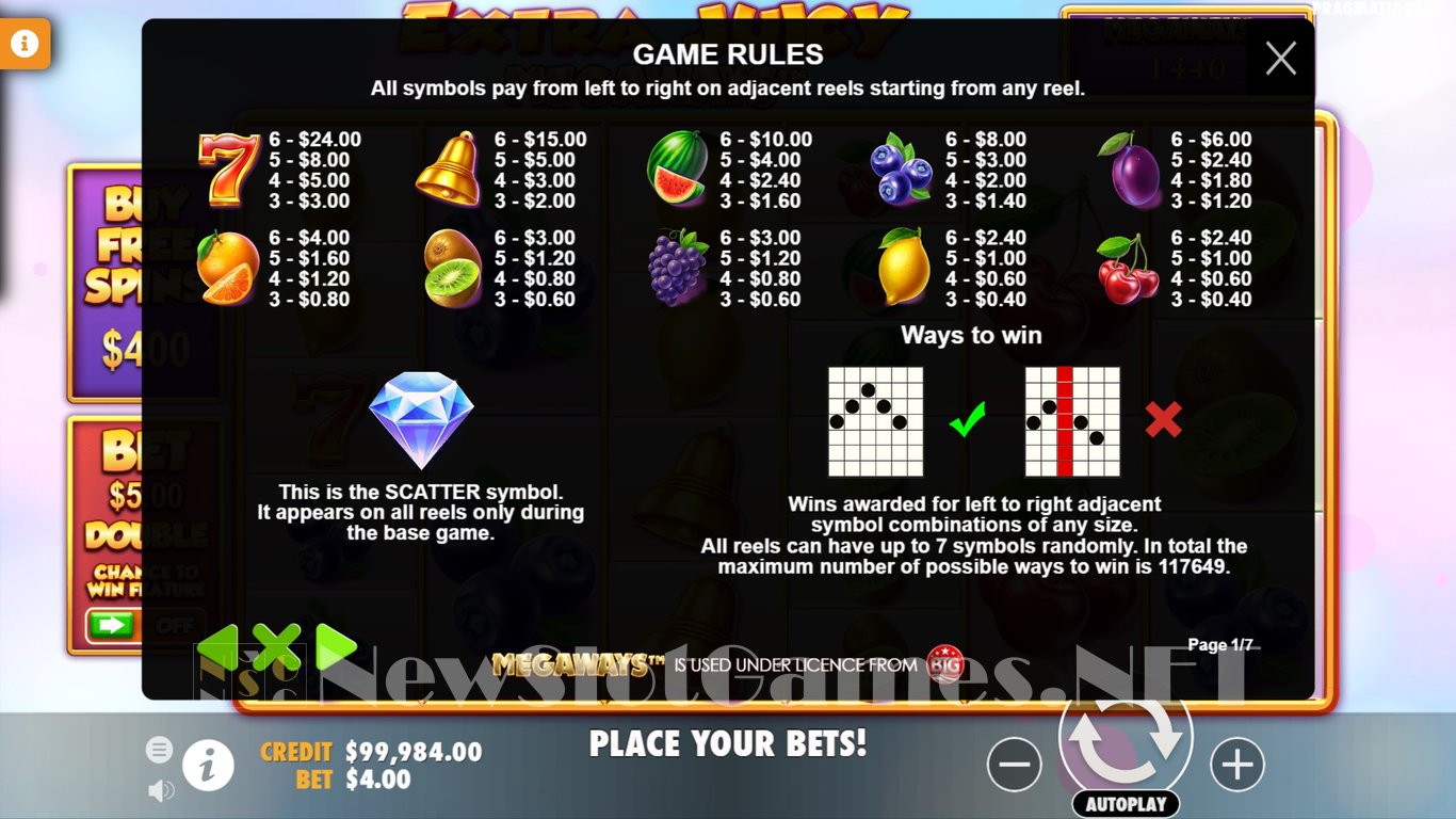 Extra Juicy Megaways Slot Slot Image in Demo - pic. 3