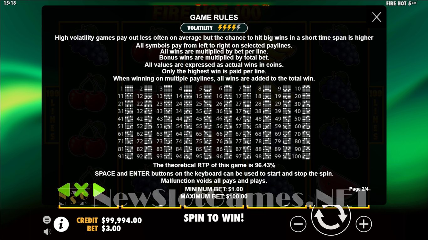 Fire Hot 100 Slot Slot Image in Demo - pic. 4