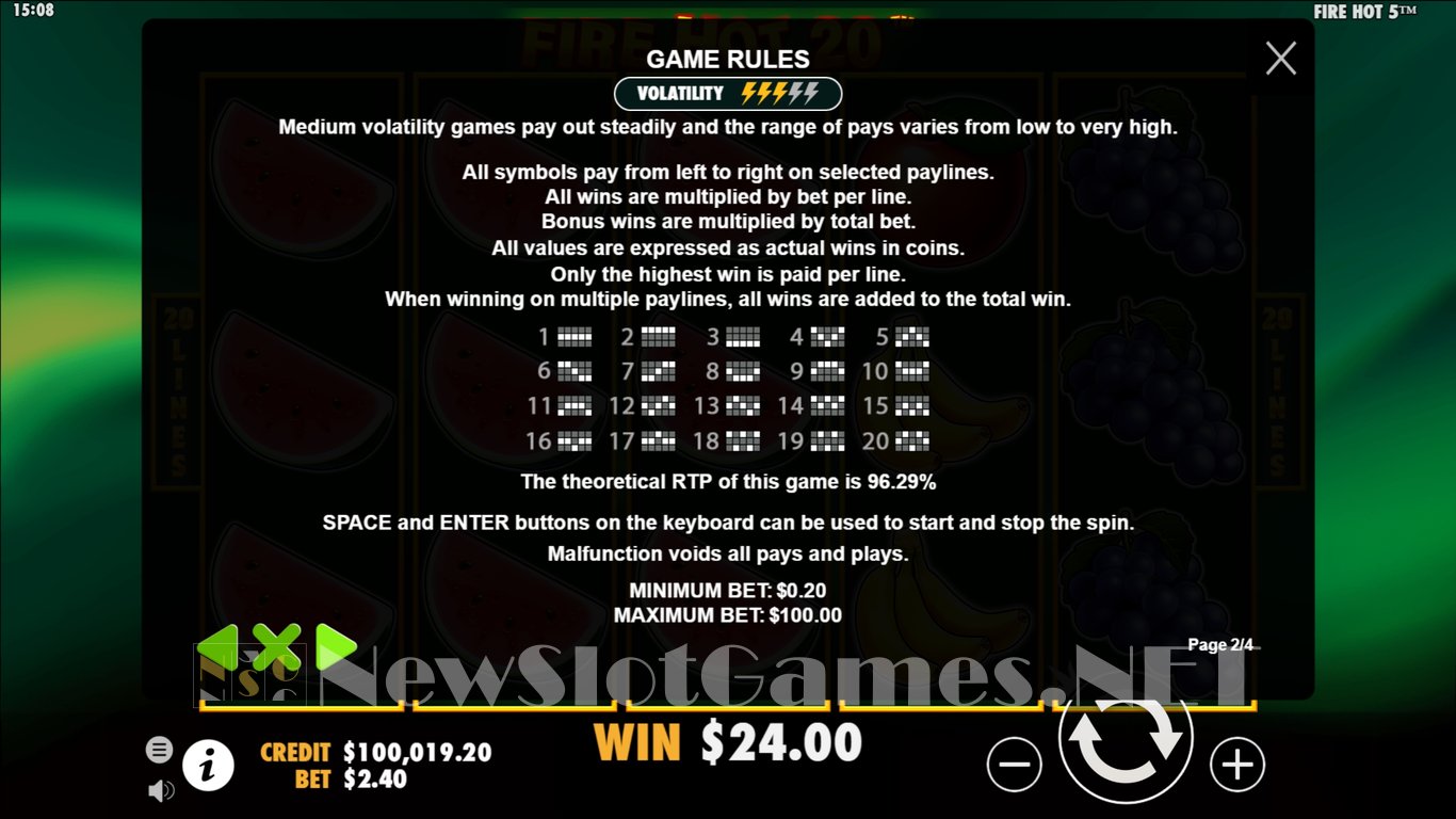 Fire Hot 20 Slot Slot Image in Demo - pic. 4