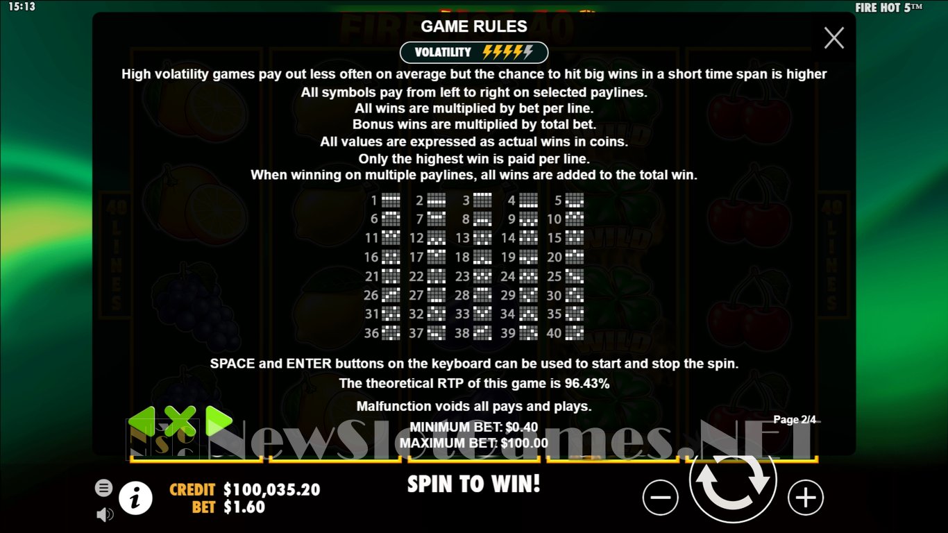 Fire Hot 40 Slot Slot Image in Demo - pic. 6
