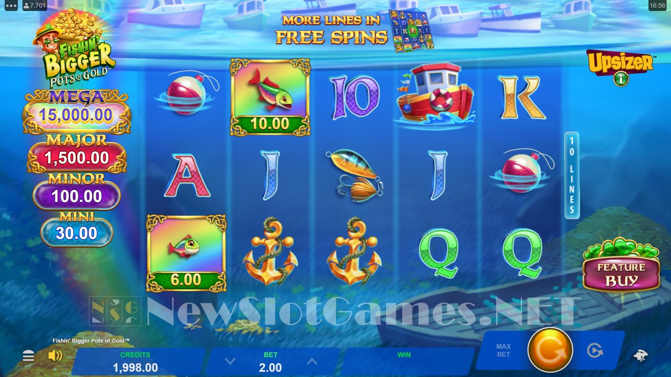 Fishin Bigger Pots of Gold Slot Demo Image