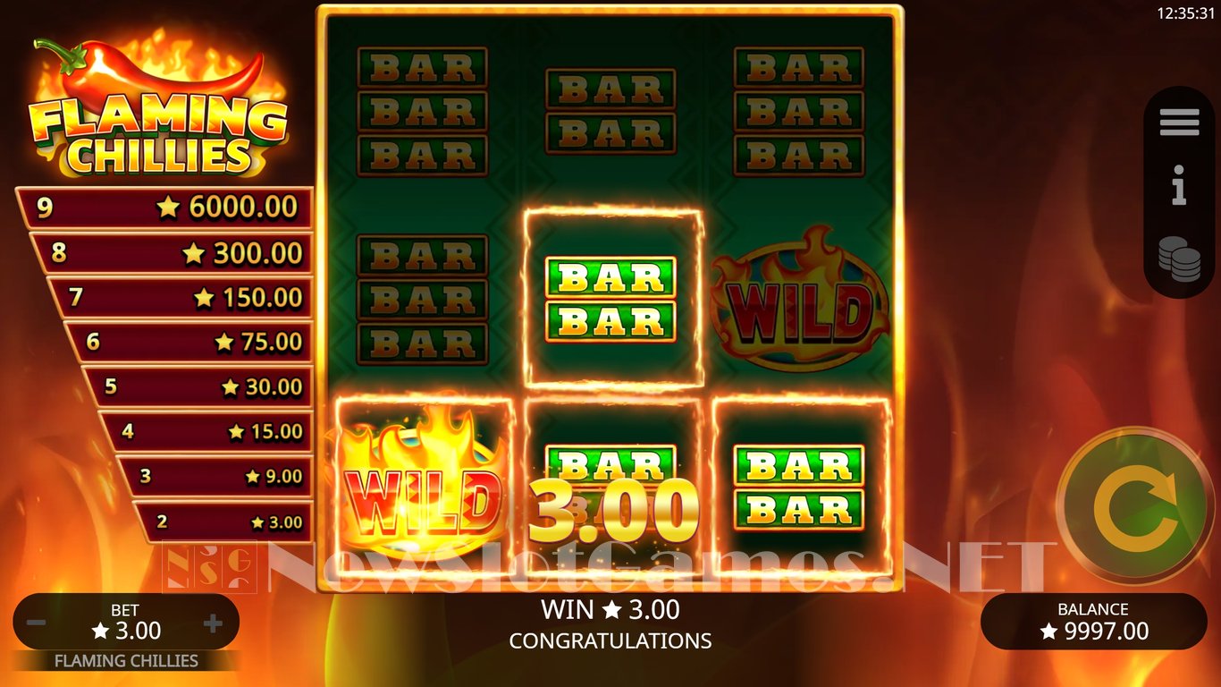 Flaming Chillies Slot Demo Image