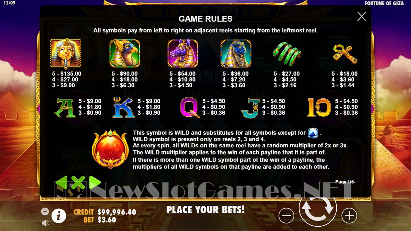 Fortune of Giza Slot Slot Image in Demo - pic. 3