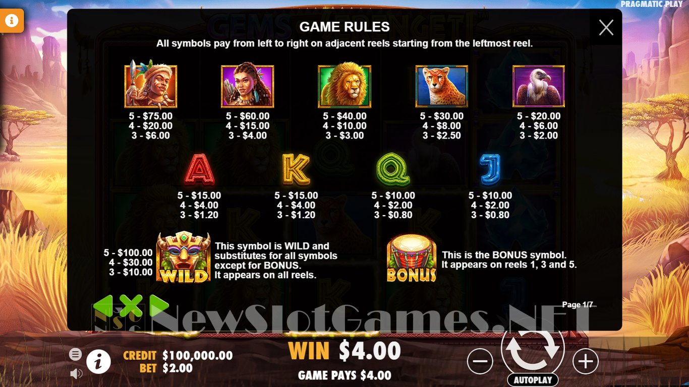 Gems of Serengeti Slot Slot Image in Demo - pic. 3