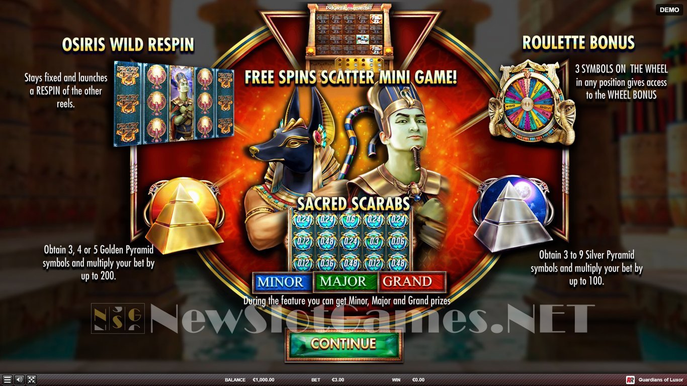 Guardians of Luxor Slot Demo Image