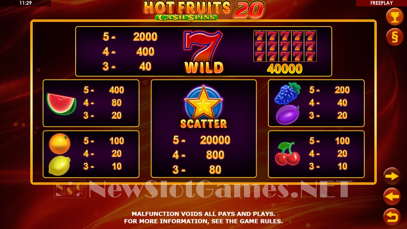 Hot Fruits 20 Cash Spins Slot Slot Image in Demo - pic. 8