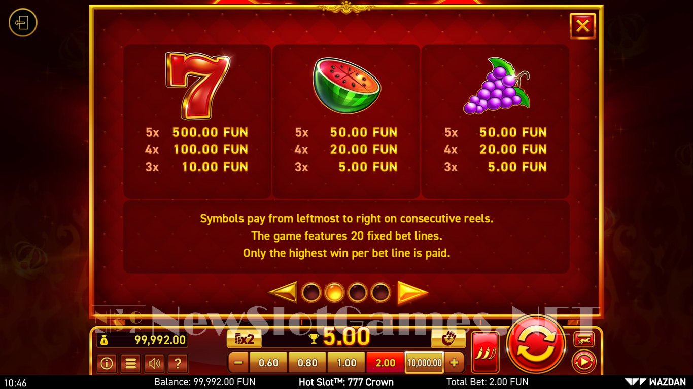 Hot Slot™ 777 Crown Slot Slot Image in Demo - pic. 5