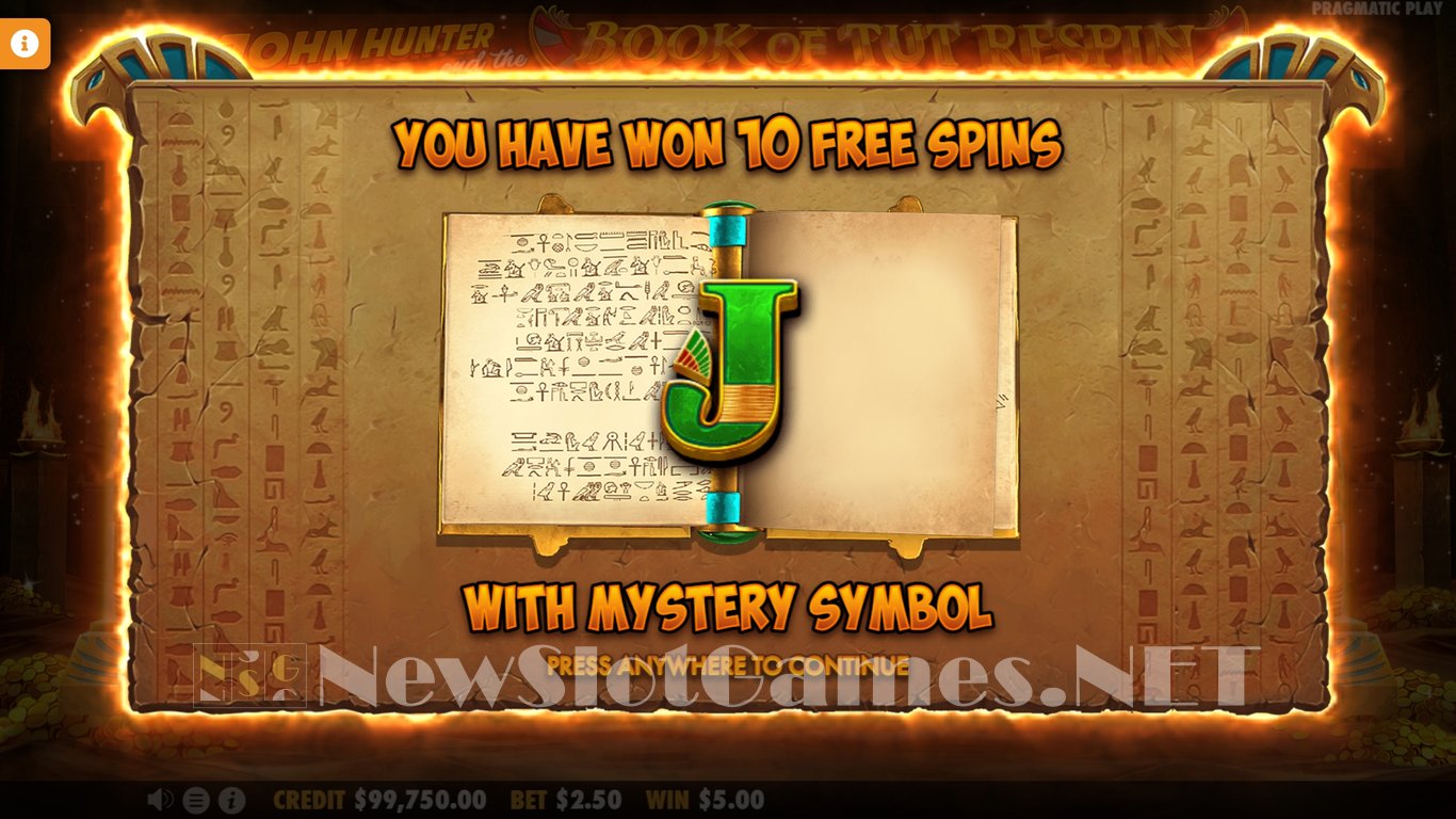 John Hunter and the Book of Tut Respin Slot Slot Image in Demo - pic. 10