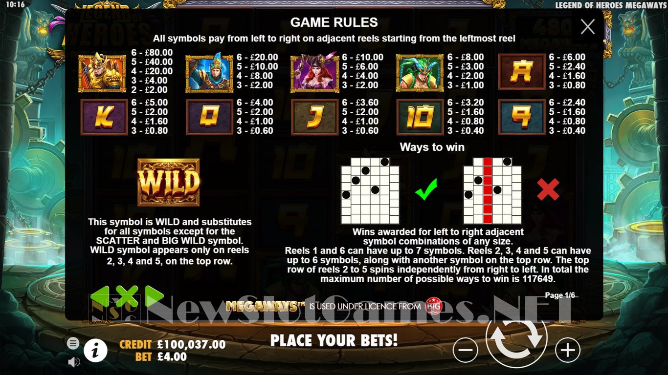 Legend of Heroes Megaways Slot Slot Image in Demo - pic. 6