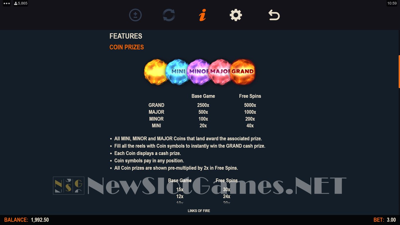 Links of Fire Slot Slot Image in Demo - pic. 6