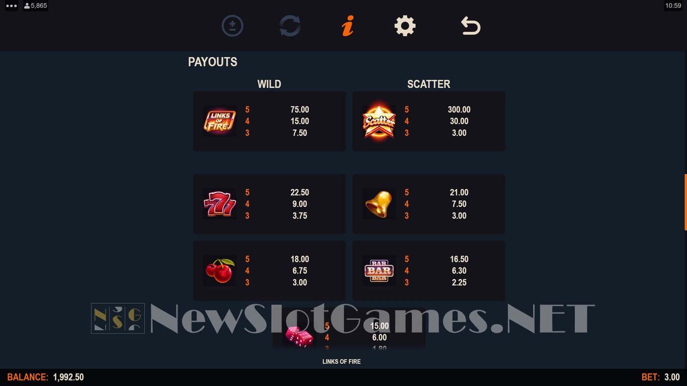 Links of Fire Slot Slot Image in Demo - pic. 7