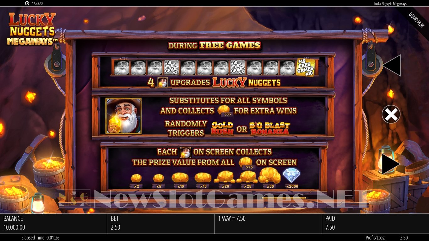 Lucky Nuggets Megaways Slot Slot Image in Demo - pic. 5