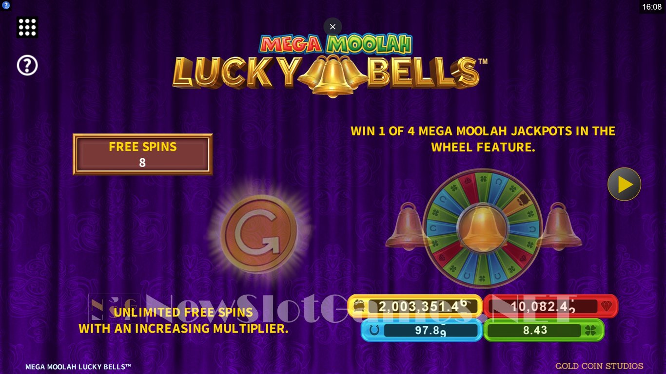 Mega Moolah Lucky Bells Slot Demo Image