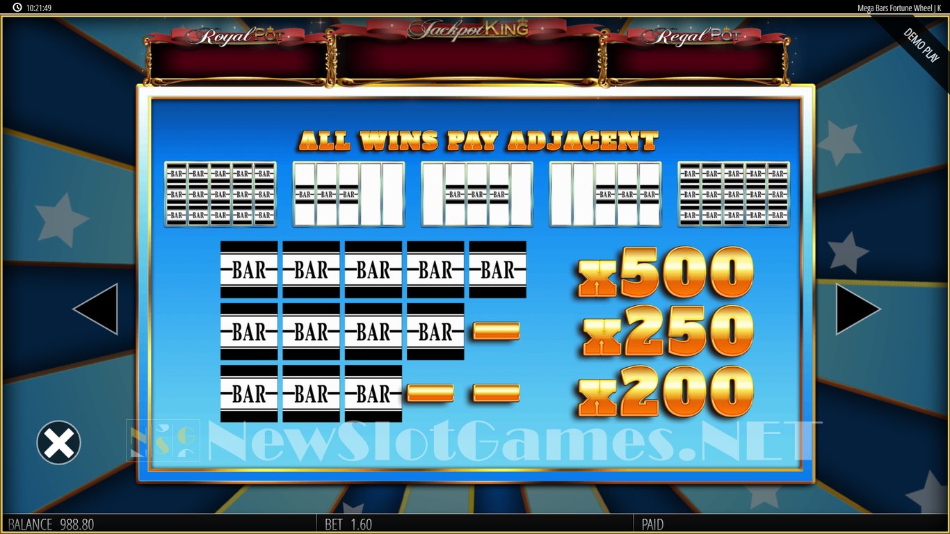 MegaBars Fortune Wheel Slot Slot Image in Demo - pic. 5
