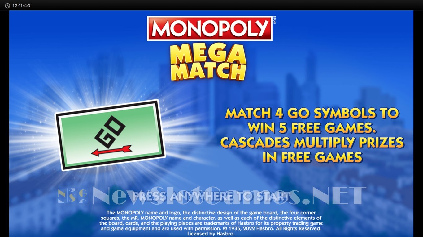 Monopoly Mega Match Slot Demo Image