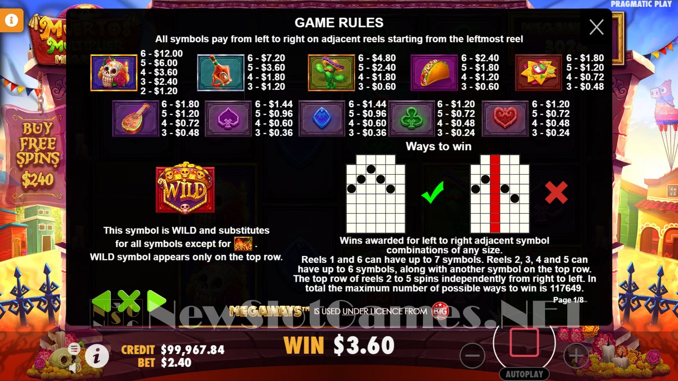 Muertos Multiplier Megaways Slot Slot Image in Demo - pic. 4