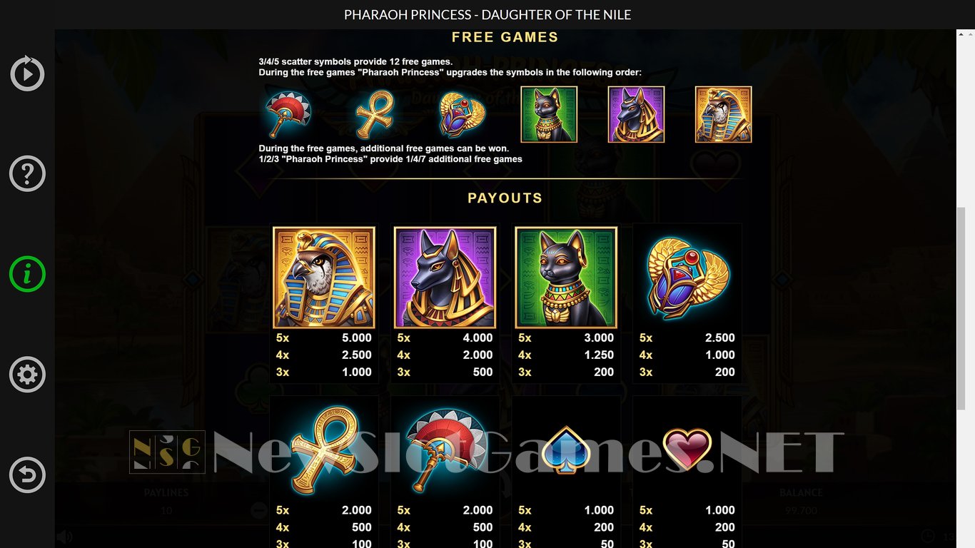 Pharaoh Princess Daughter of the Nile Slot Slot Image in Demo - pic. 5