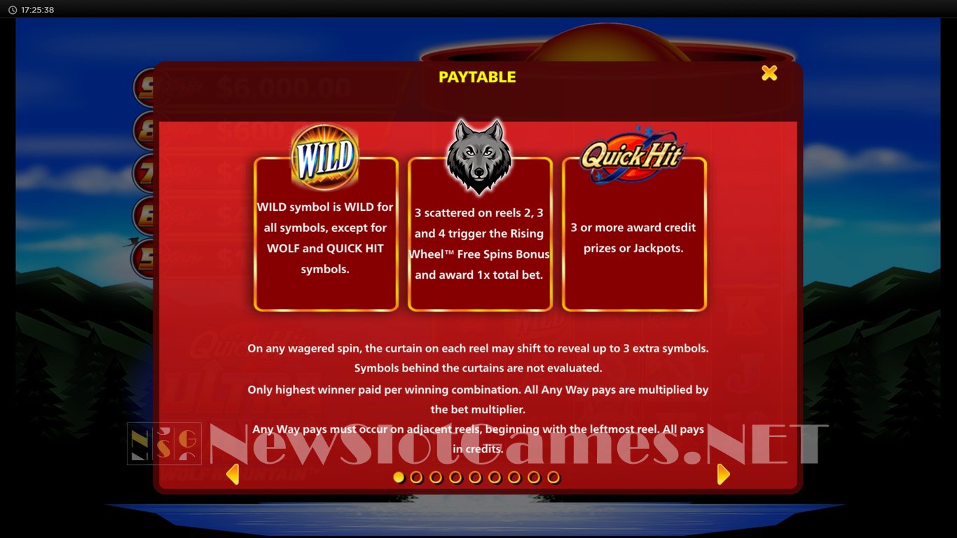 Quick Hit Ultra Pays Wolf Mountain Slot Slot Image in Demo - pic. 5