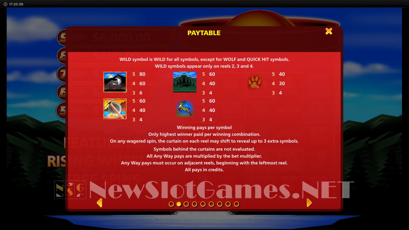 Quick Hit Ultra Pays Wolf Mountain Slot Slot Image in Demo - pic. 6