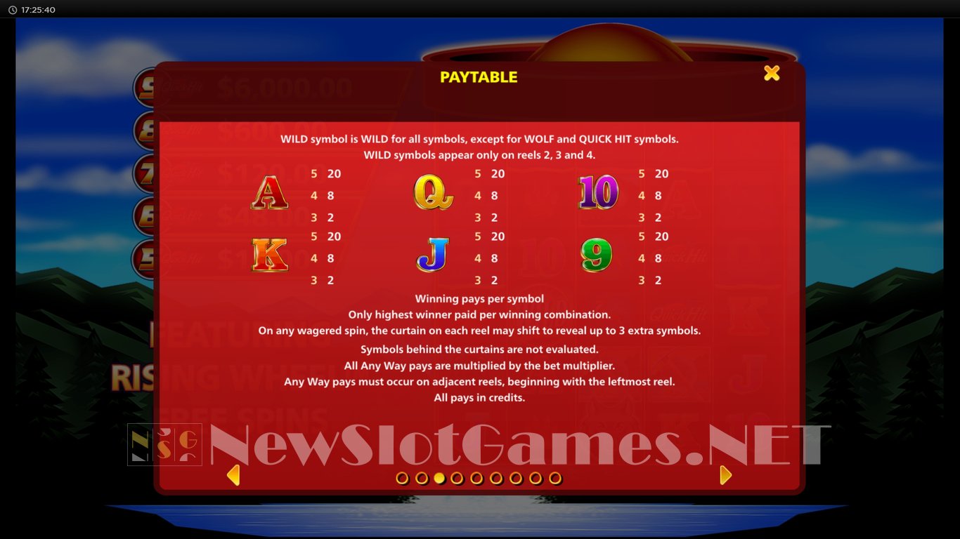 Quick Hit Ultra Pays Wolf Mountain Slot Slot Image in Demo - pic. 7