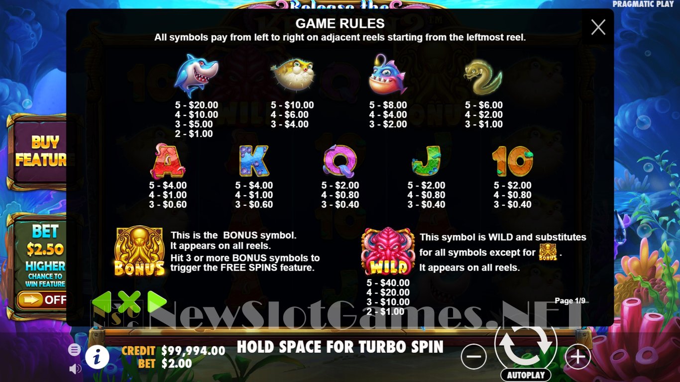 Release the Kraken 2 Slot Slot Image in Demo - pic. 3