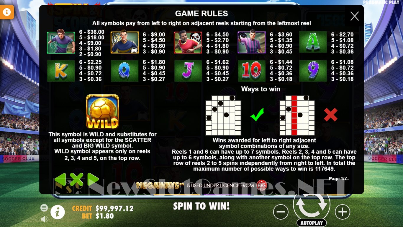 Spin & Score Megaways Slot Slot Image in Demo - pic. 3
