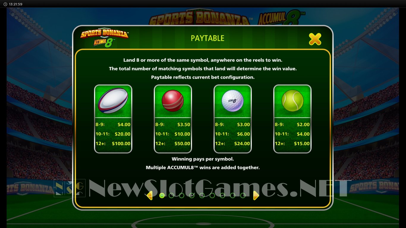 Sports Bonanza Accumul8 Slot Slot Image in Demo - pic. 4