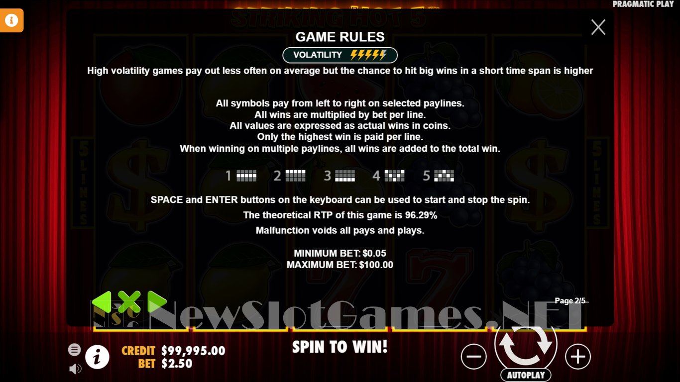 Striking Hot 5 Slot Slot Image in Demo - pic. 4