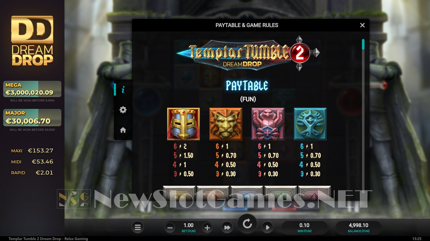 Templar Tumble 2 Dream Drop Slot Slot Image in Demo - pic. 4