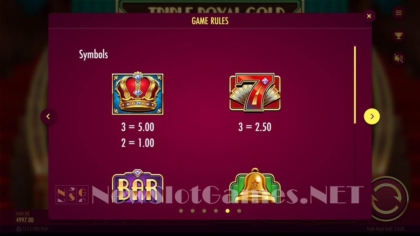 Triple Royal Gold Slot Slot Image in Demo - pic. 19