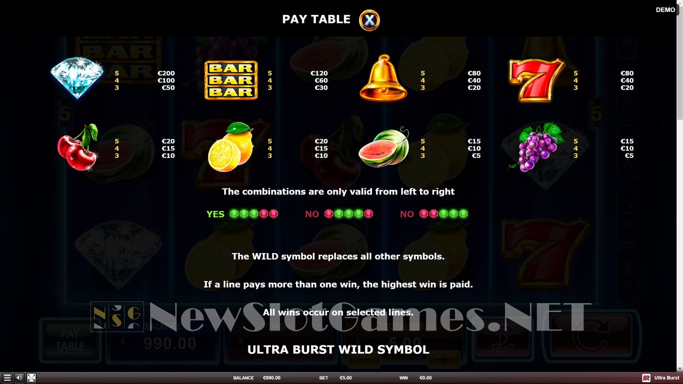 Ultra Burst Slot Slot Image in Demo - pic. 5