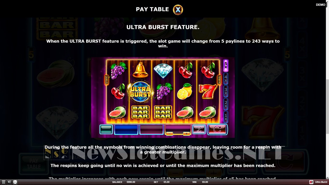 Ultra Burst Slot Slot Image in Demo - pic. 6