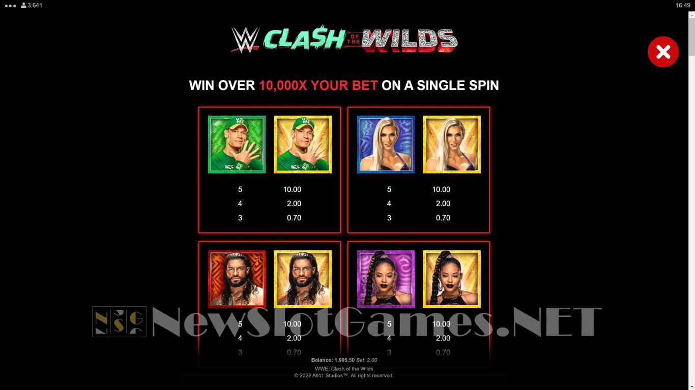 WWE Clash of the Wilds Slot Slot Image in Demo - pic. 4