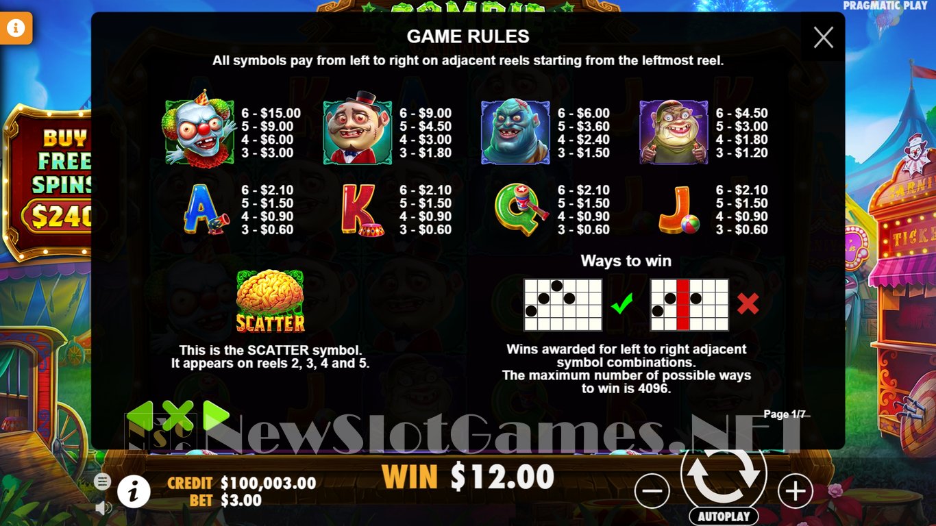 Zombie Carnival Slot Slot Image in Demo - pic. 4