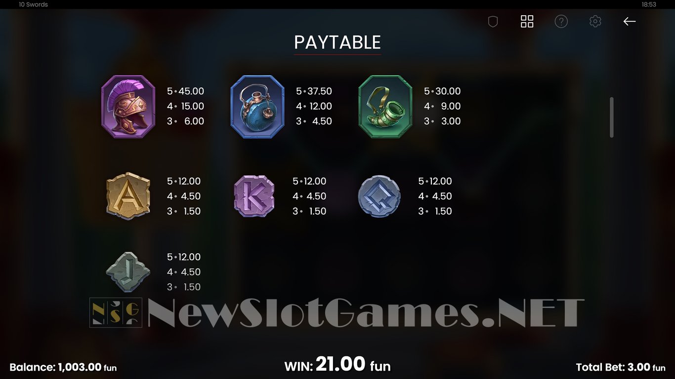 10 Swords Slot Slot Image in Demo - pic. 8